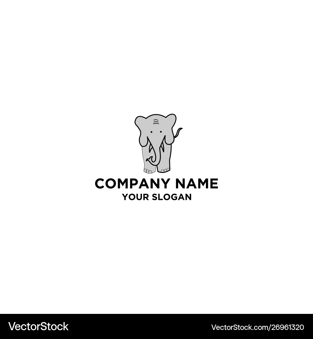 Elephant cute logo design Elephant cute logo design Vector Image