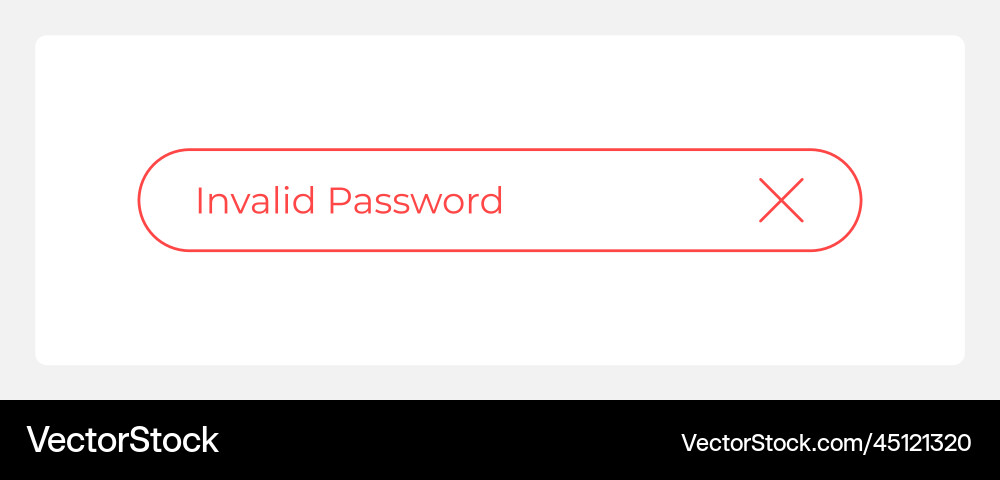 Falsche Passwort-ui Element Vorlage Falsche Passwort-ui Element Vorlage vektorbild