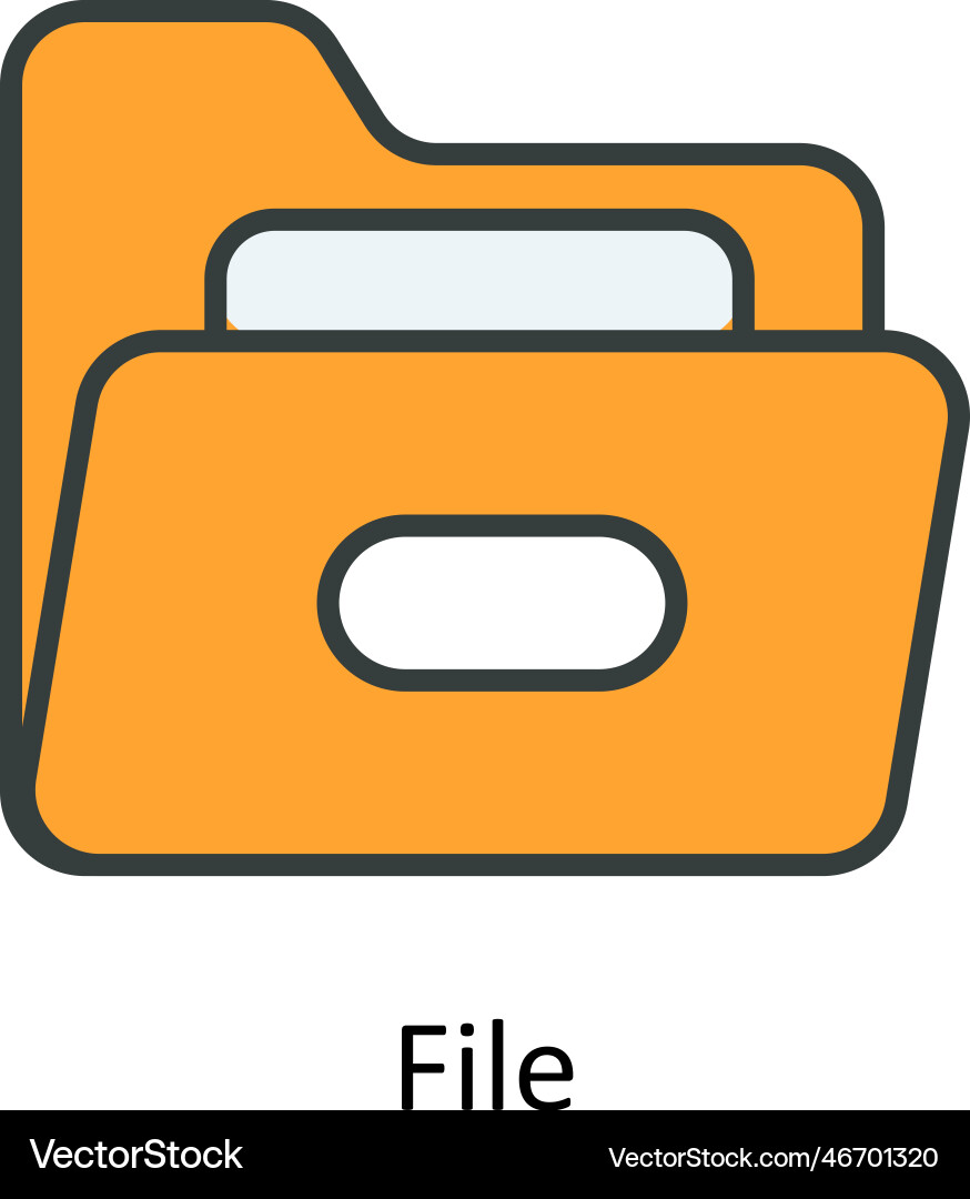 File fill outline icons simple stock illus vector image