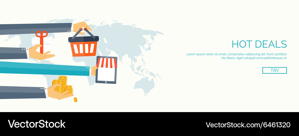 Flat header shopping web vector image