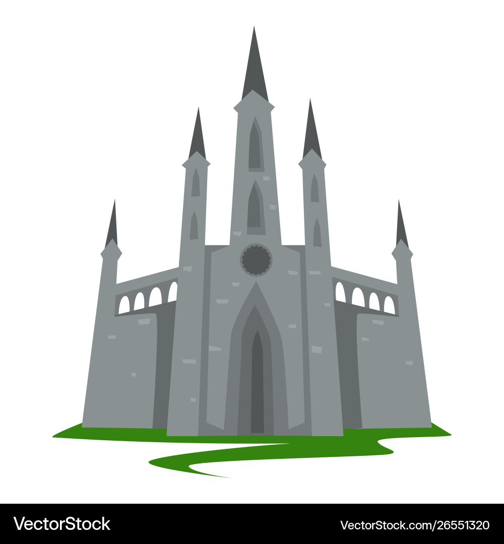 Gothic style castle ancient architecture building Gothic style castle ancient architecture building vector image