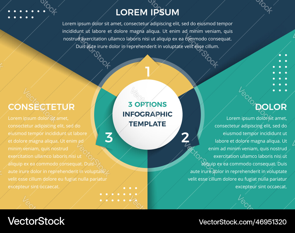 Infographic template with 3 options Royalty Free Vector