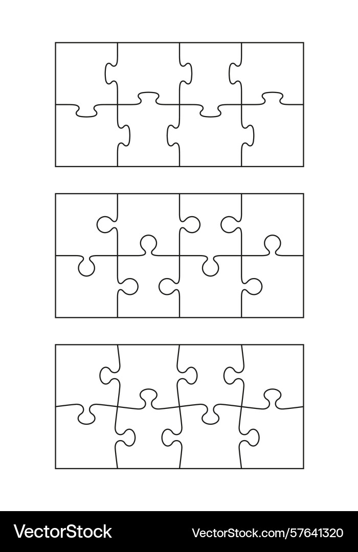 Jigsaw pieces scheme for thinking game puzzle Jigsaw pieces scheme for thinking game puzzle Vector Image