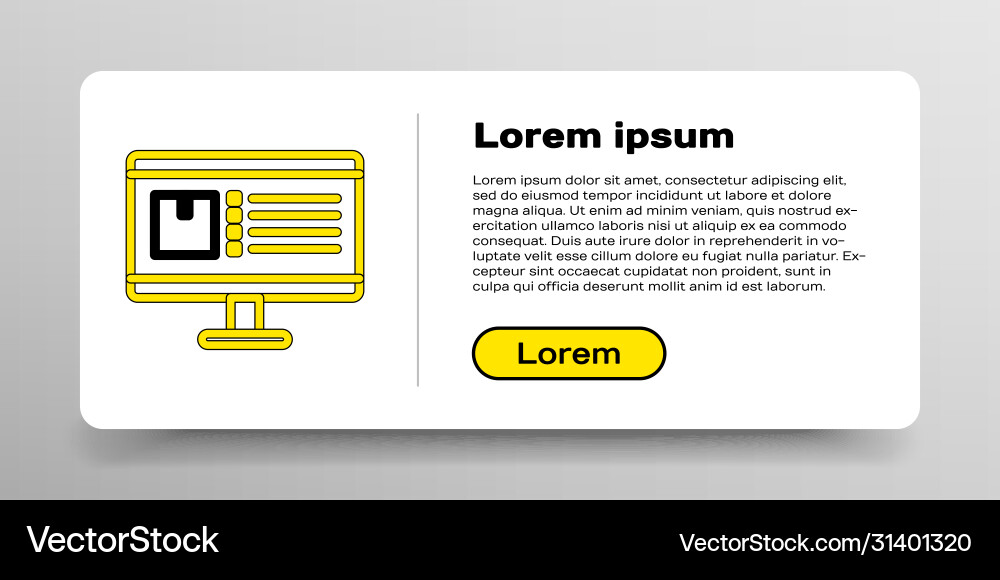 Line computer monitor with app delivery tracking Line computer monitor with app delivery tracking vector image