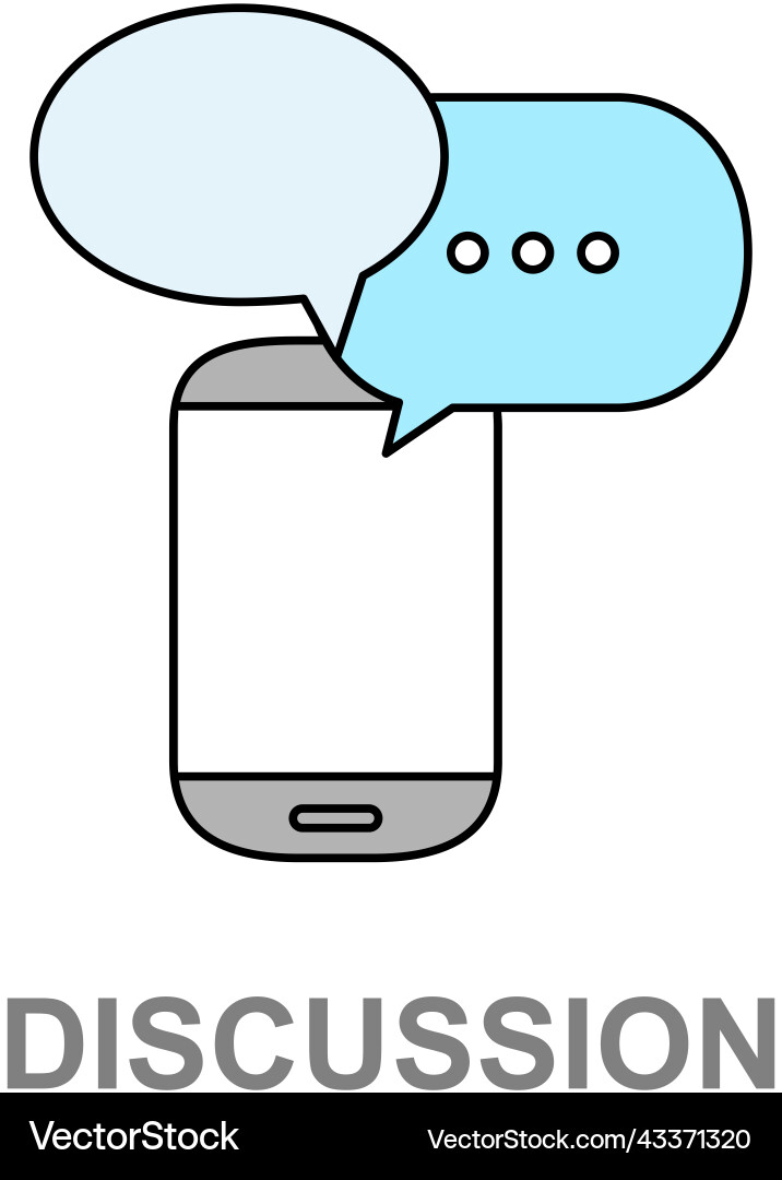 Mobile phone chat message notifications Mobile phone chat message notifications vector image