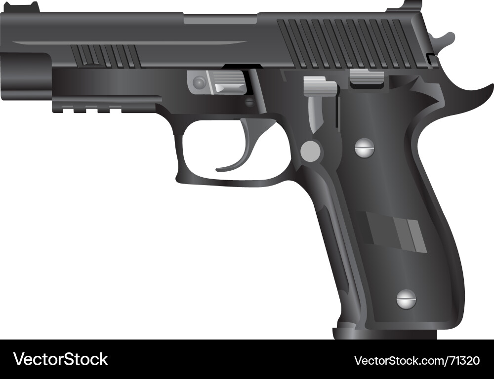 Modern Pistol - Close-Up Shot Vector Image