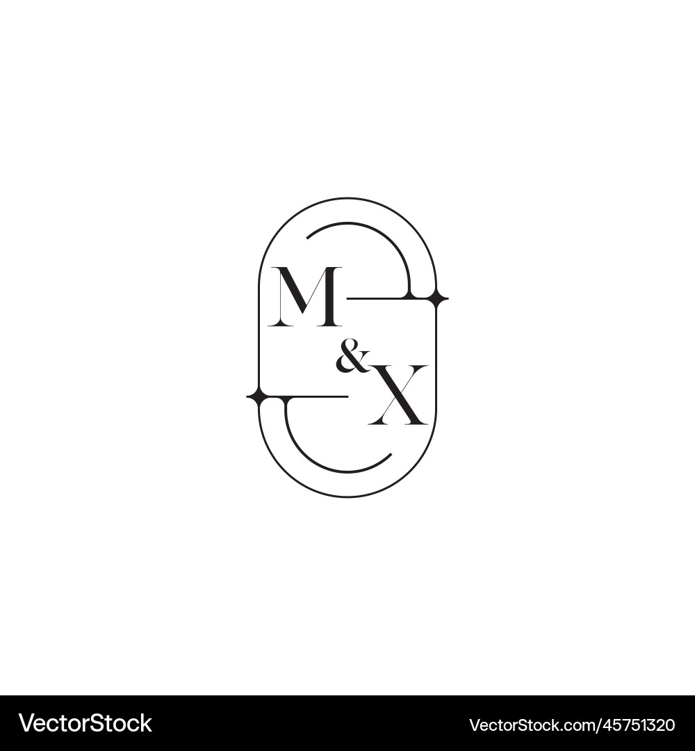 Mx line simple initial concept with high quality Vector Image