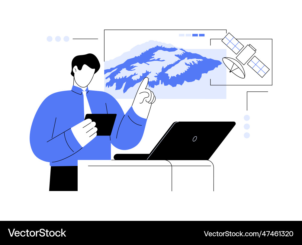 Present remote sensing data abstract concept Present remote sensing data abstract concept vector image