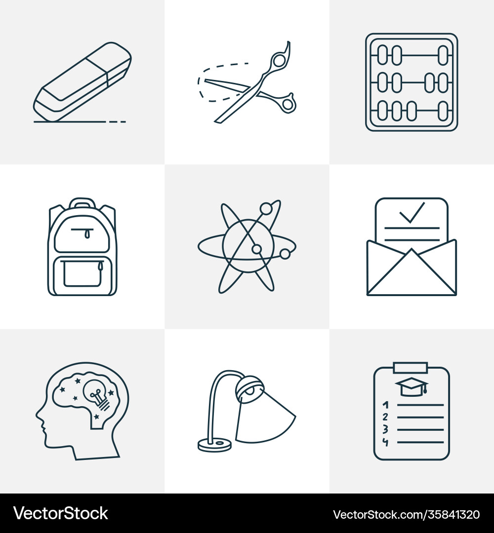 School icons line style set with study program School icons line style set with study program Vector Image