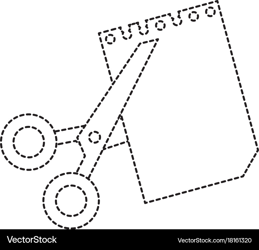 Scissors cut with notebook sheet Vector Image
