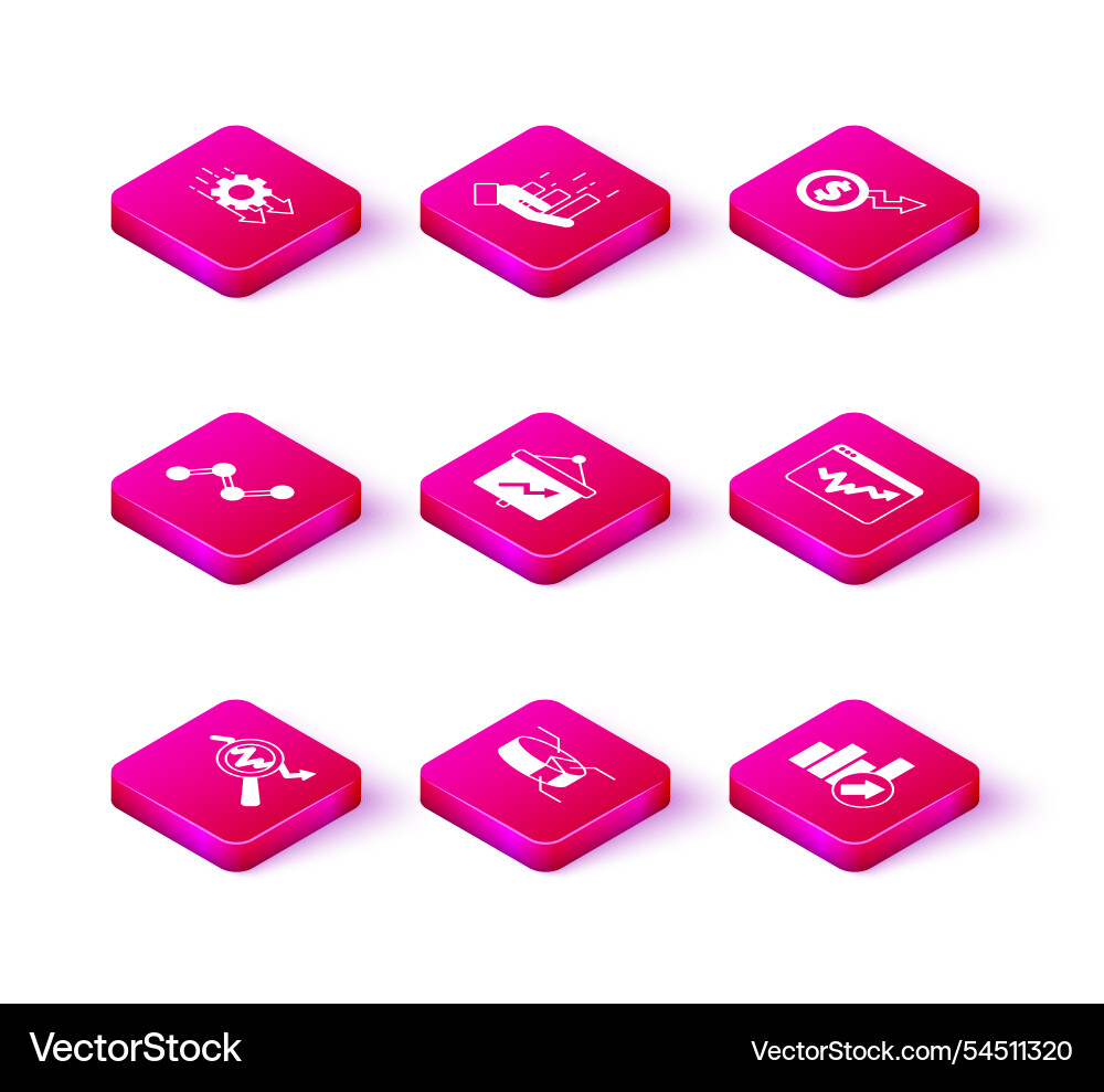 Set search data analysis pie chart infographic Set search data analysis pie chart infographic vector image