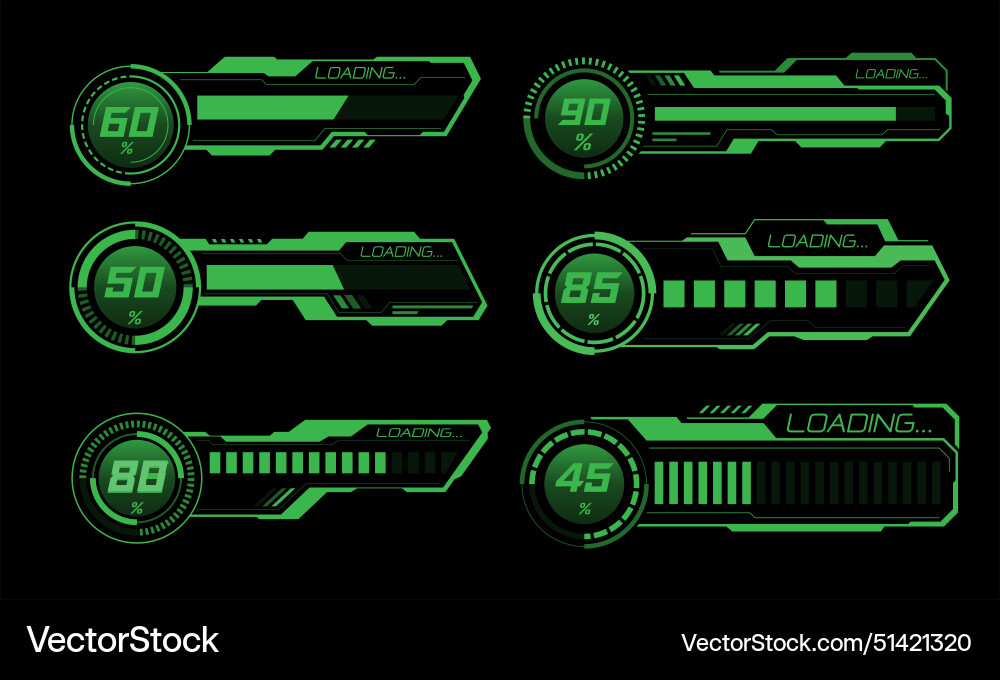 Set von hud moderne Lade Fortschrittsbars Benutzer Set von hud moderne Lade Fortschrittsbars Benutzer vektorbild