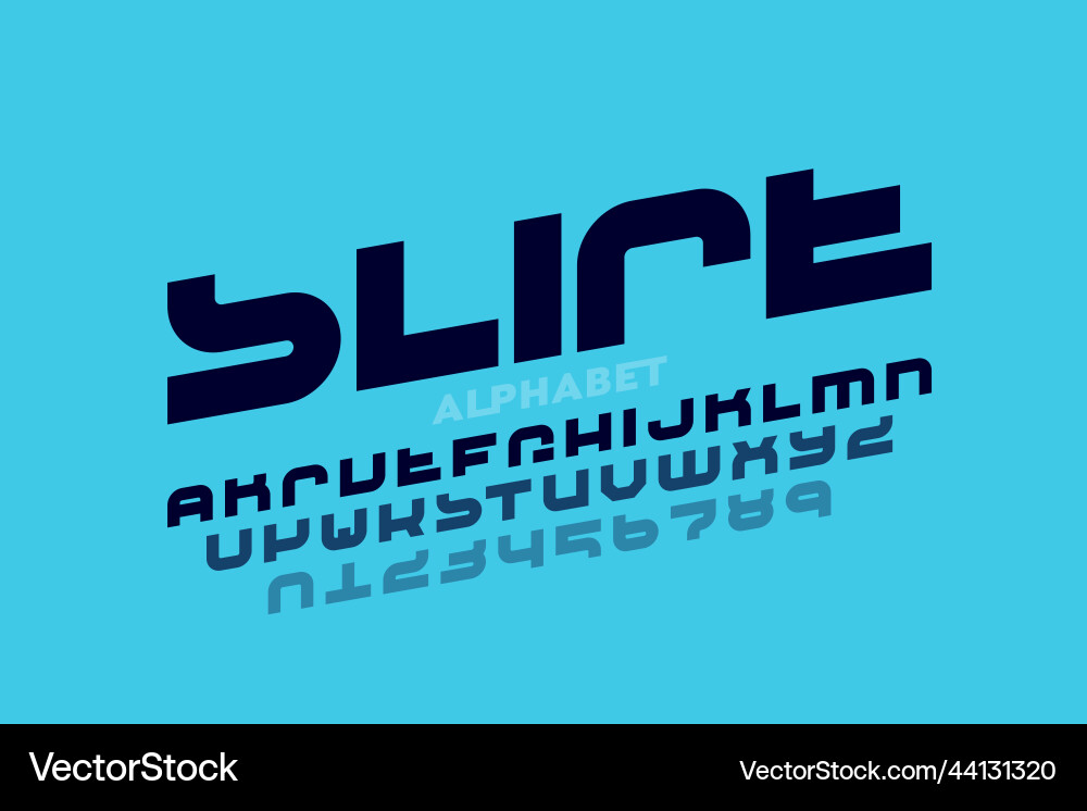 Sliced style font Sliced style font vector image