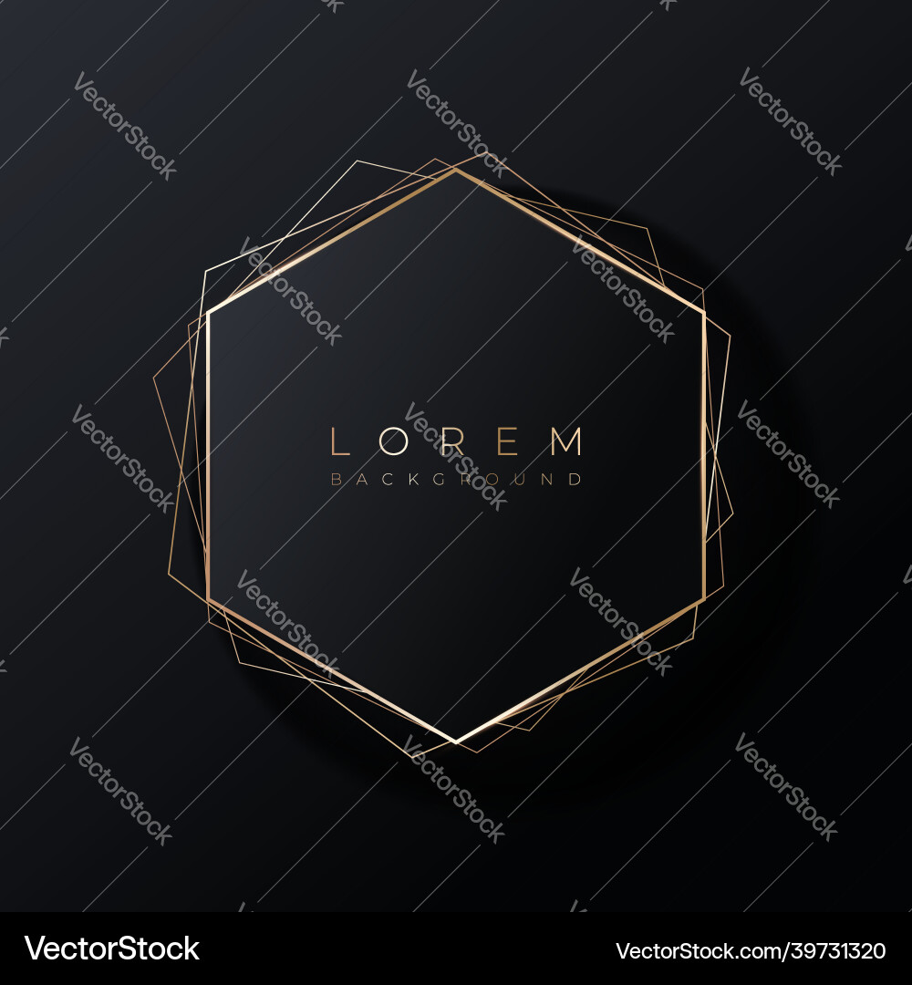 Soft pink hexagonal 3d background shape with gold Soft pink hexagonal 3d background shape with gold vector image