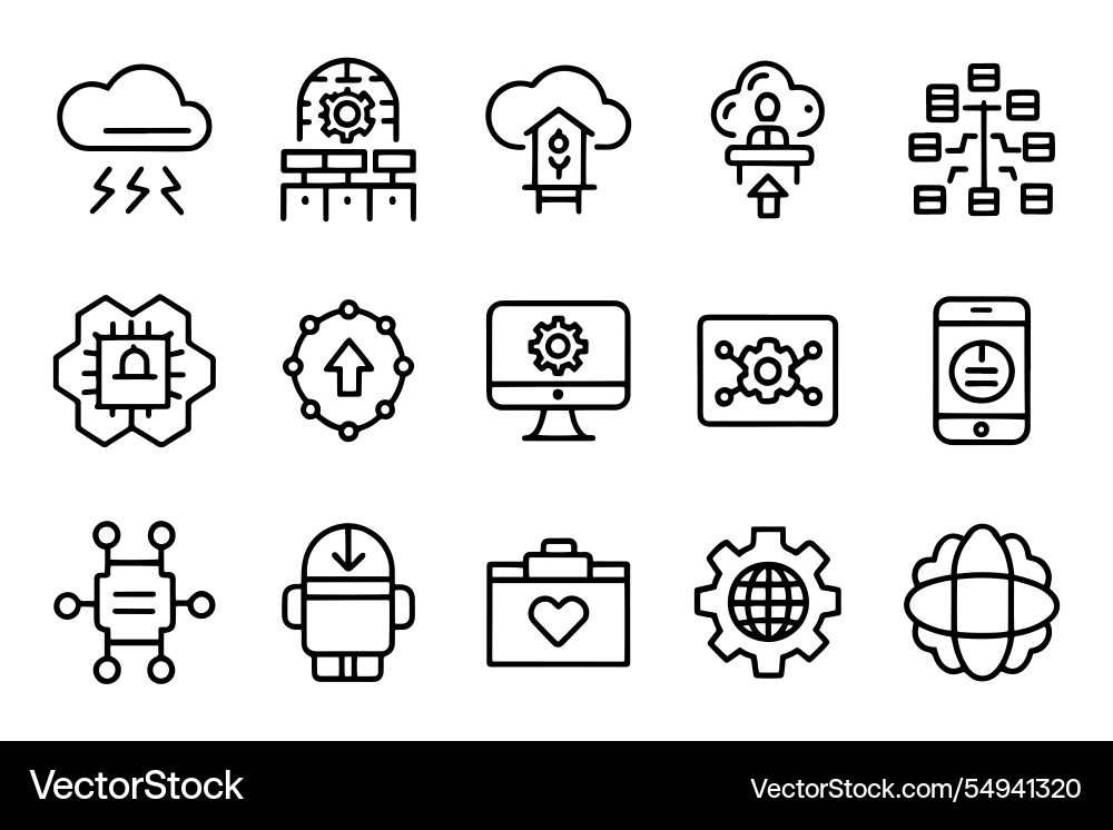 Technology algorithm smart robotic cloud Technology algorithm smart robotic cloud Vector Image