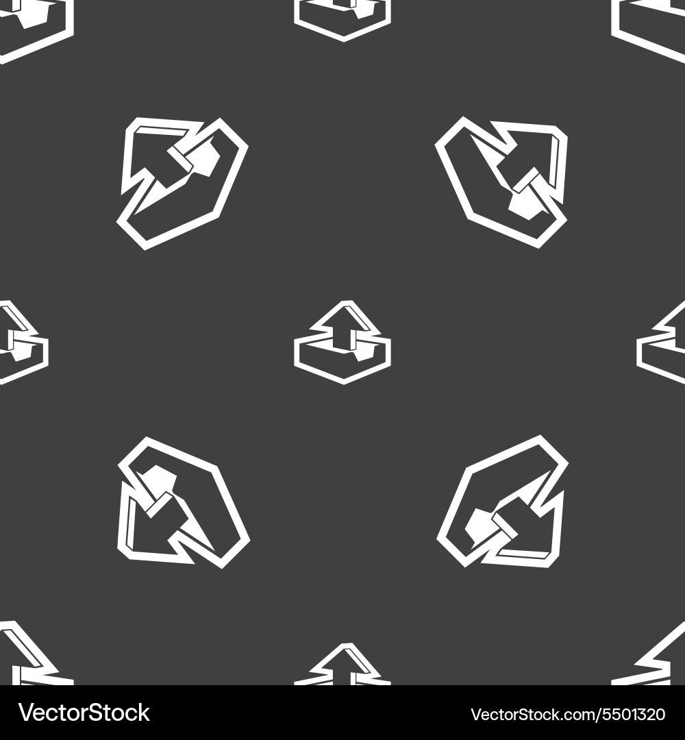 Upload icon sign seamless pattern on a gray vector image