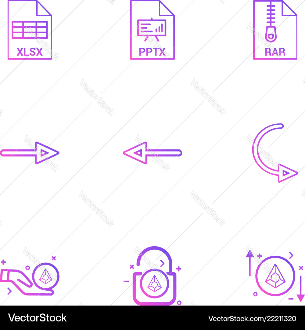Xlsx excel pptx power point rar compressed vector image
