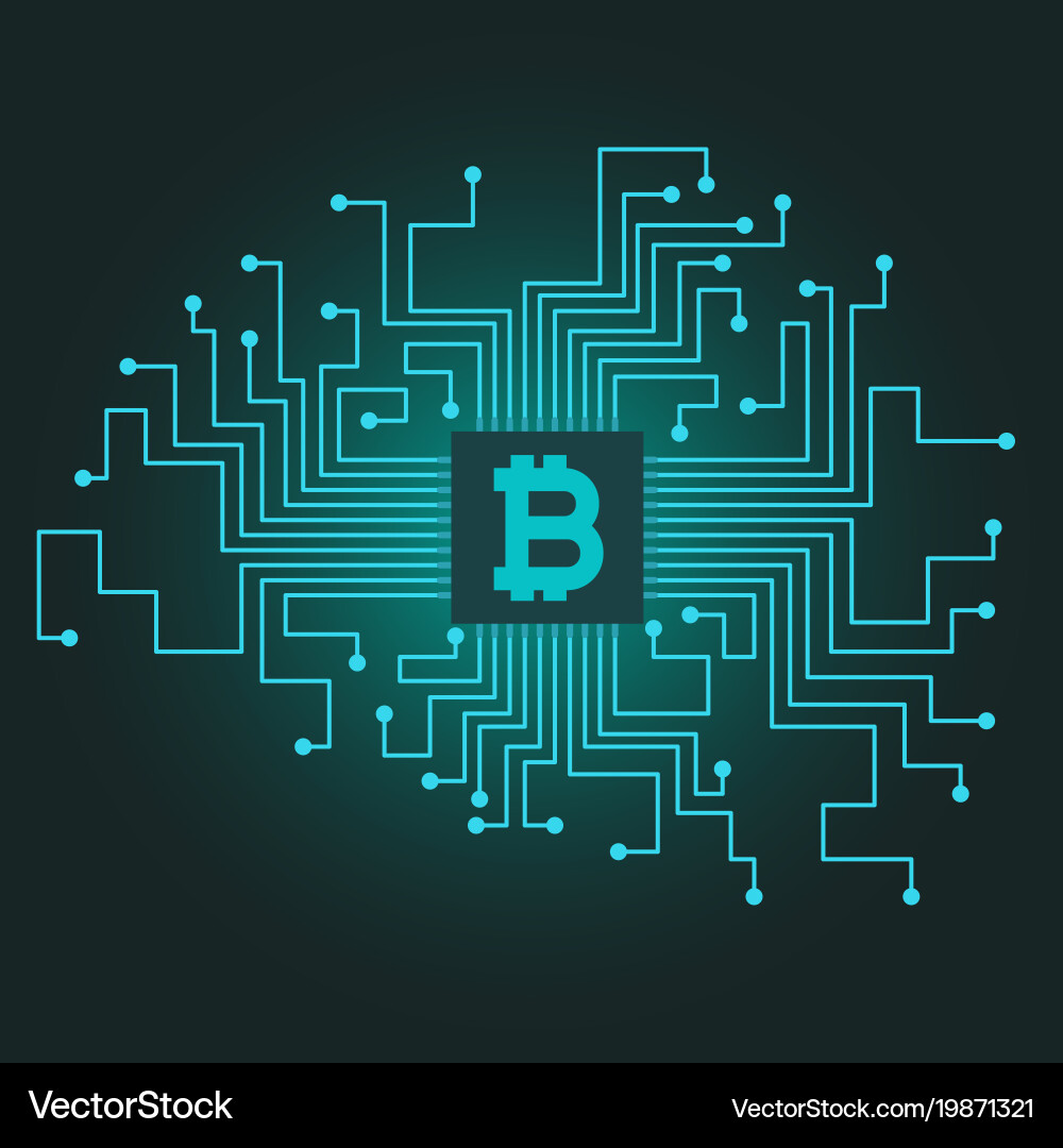 Blue network connection bitcoin cryptocurrency vec – Royalty-Free Vector |  VectorStock