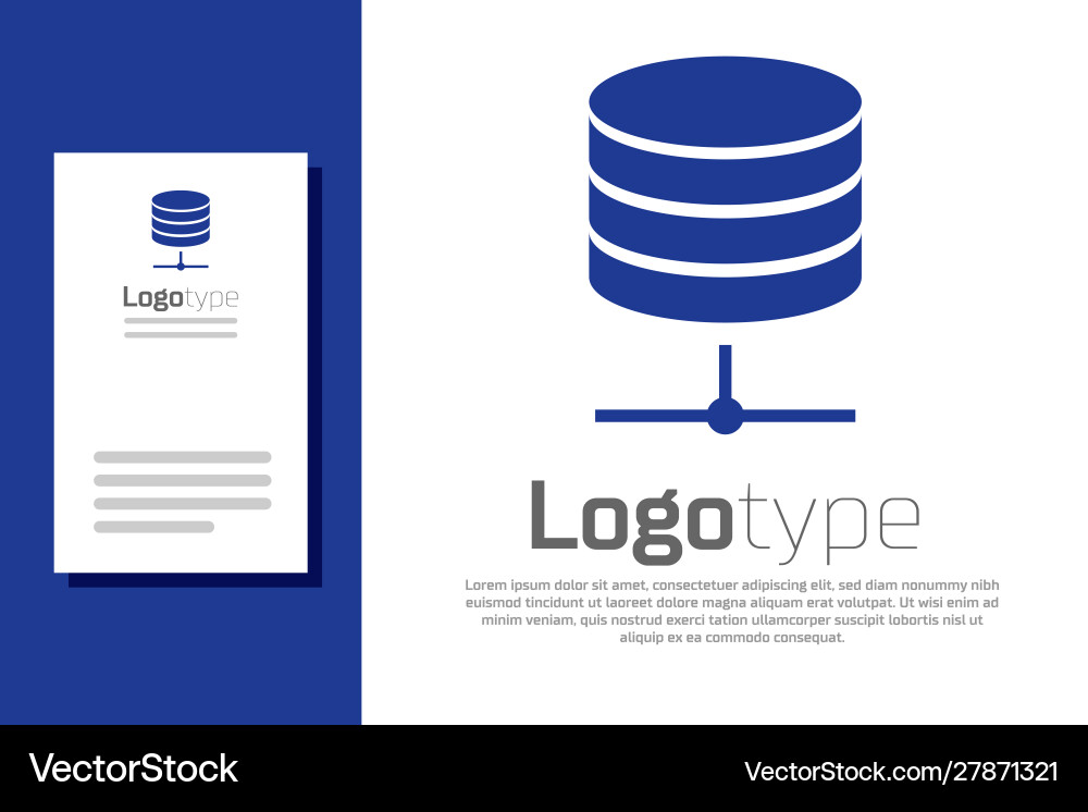 Blue server data web hosting icon isolated Vector Image