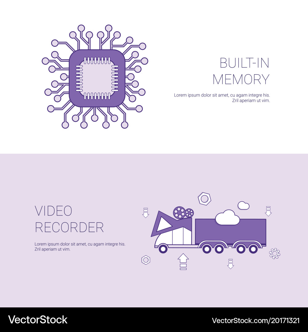 Built in memory and video recorder concept vector image
