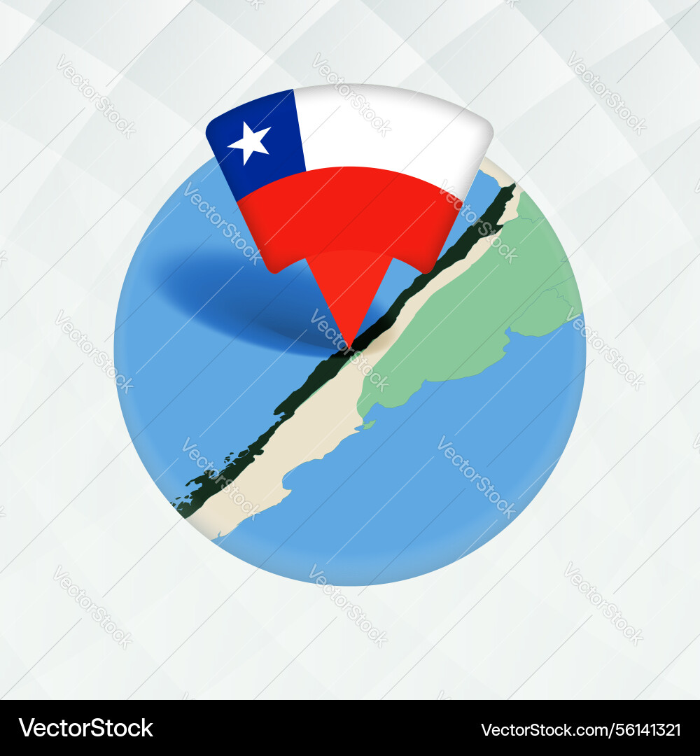 Chile map highlighted with flag marker Chile map highlighted with flag marker vector image