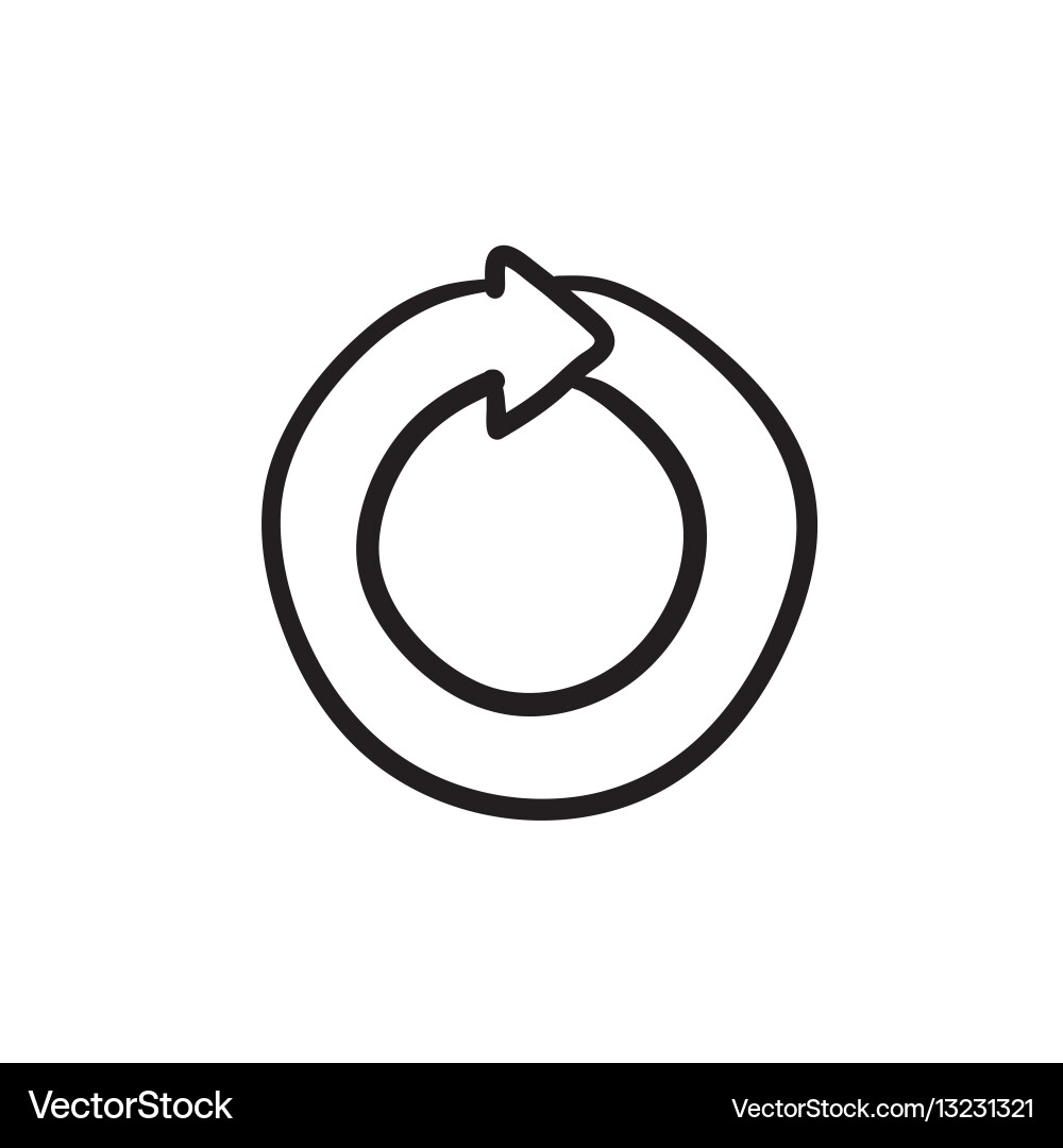 Circular arrow sketch icon Vector Image