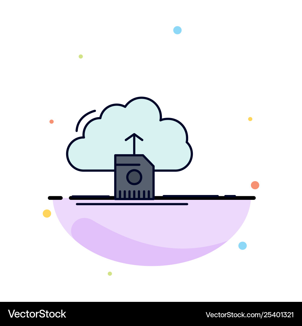Cloud upload save data computing flat color icon Cloud upload save data computing flat color icon Vector Image