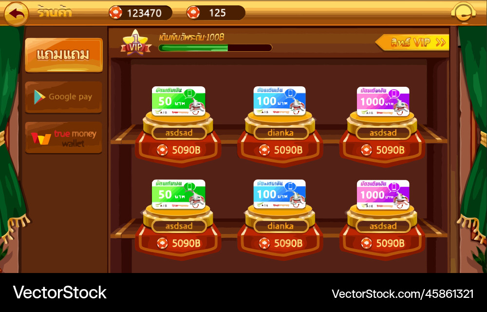 Complete set of level button game ui pop-up icon Vector Image