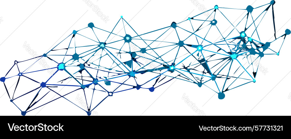 Connected particle network abstract digital vector image