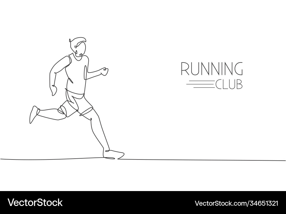 Continuous Line Runner vector image
