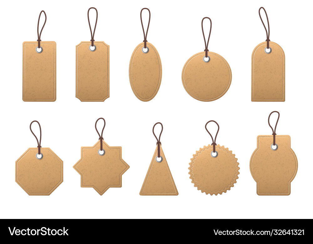 Craft Papier Preis Etikett leere Einkaufsetiketten Craft Papier Preis Etikett leere Einkaufsetiketten vektorbild