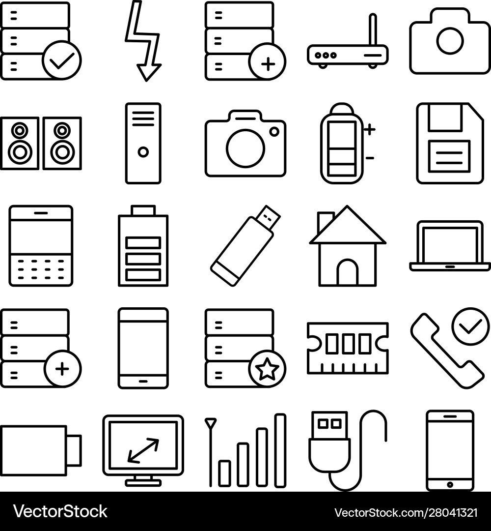 Devices circular icons set fully editable Devices circular icons set fully editable vector image