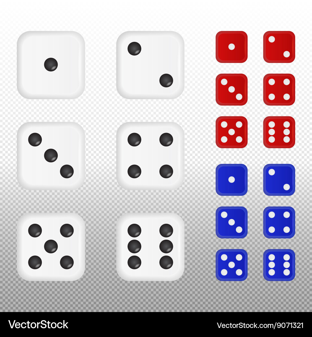 Dice Set on Transparent Background vector image