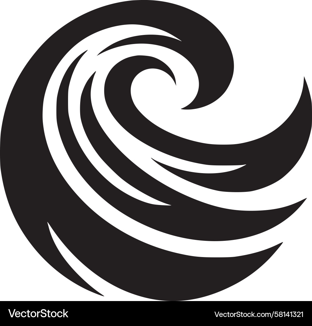 Dynamic Wave Emblem Vector Image