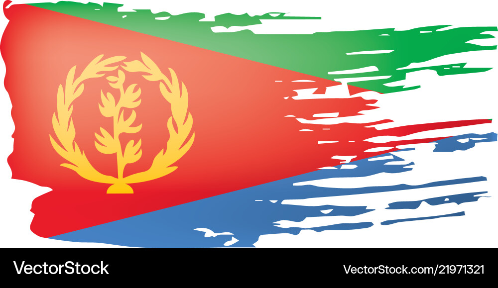 Eritrea flag on a white Eritrea flag on a white vector image