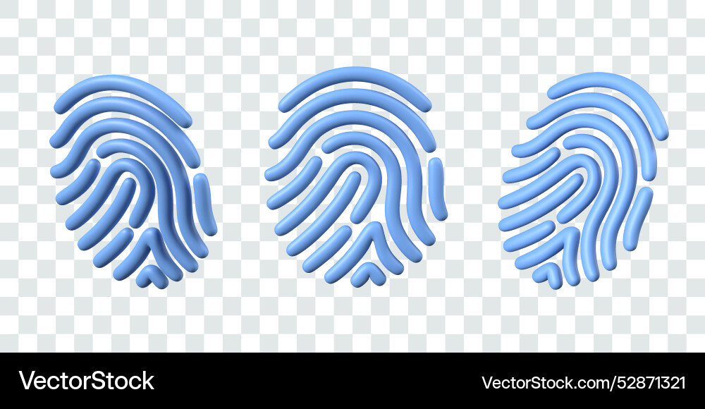 Fingerprint in 3d style modern method Fingerprint in 3d style modern method vector image