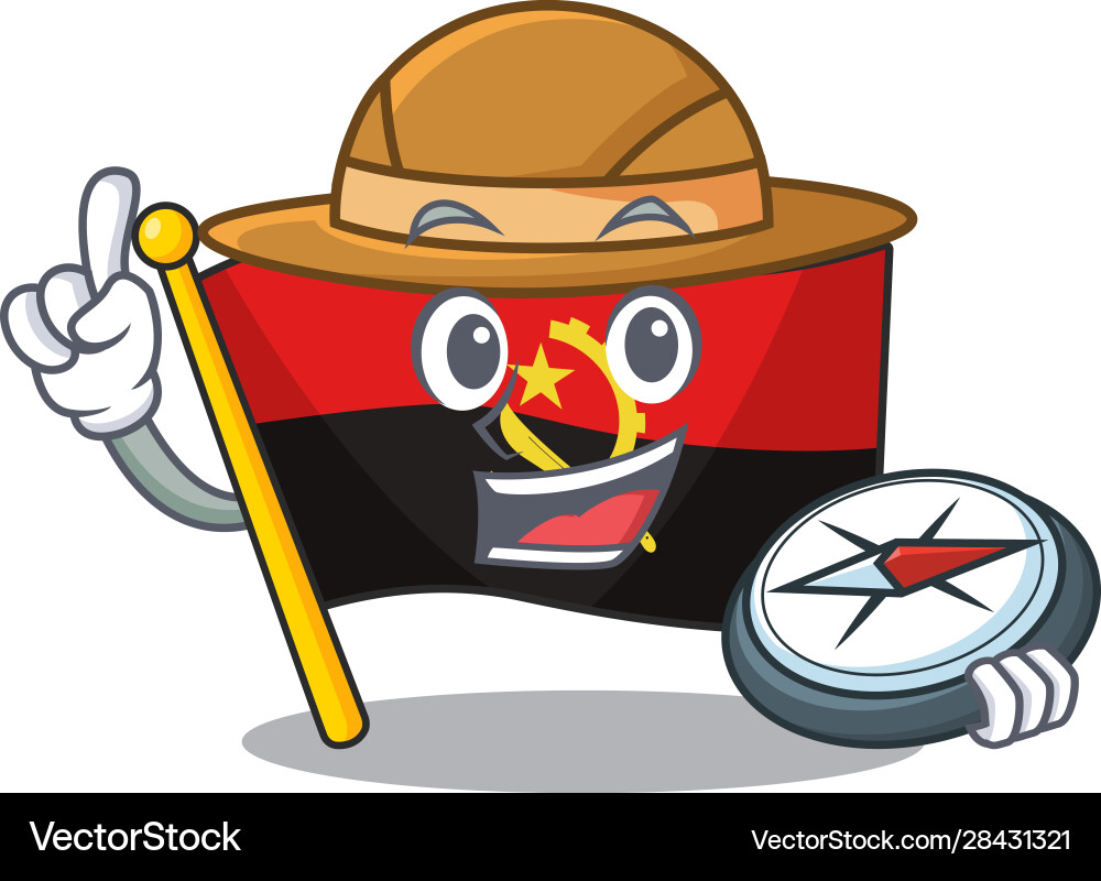 Flag angola scroll a stylized explorer Vector Image