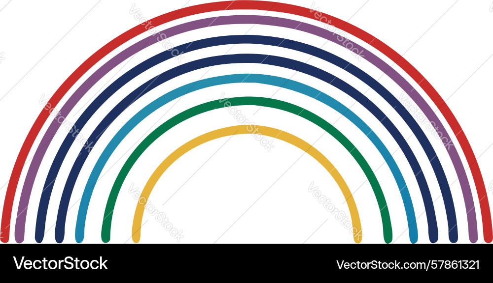 Full color rainbow arch design generative ai Vector Image