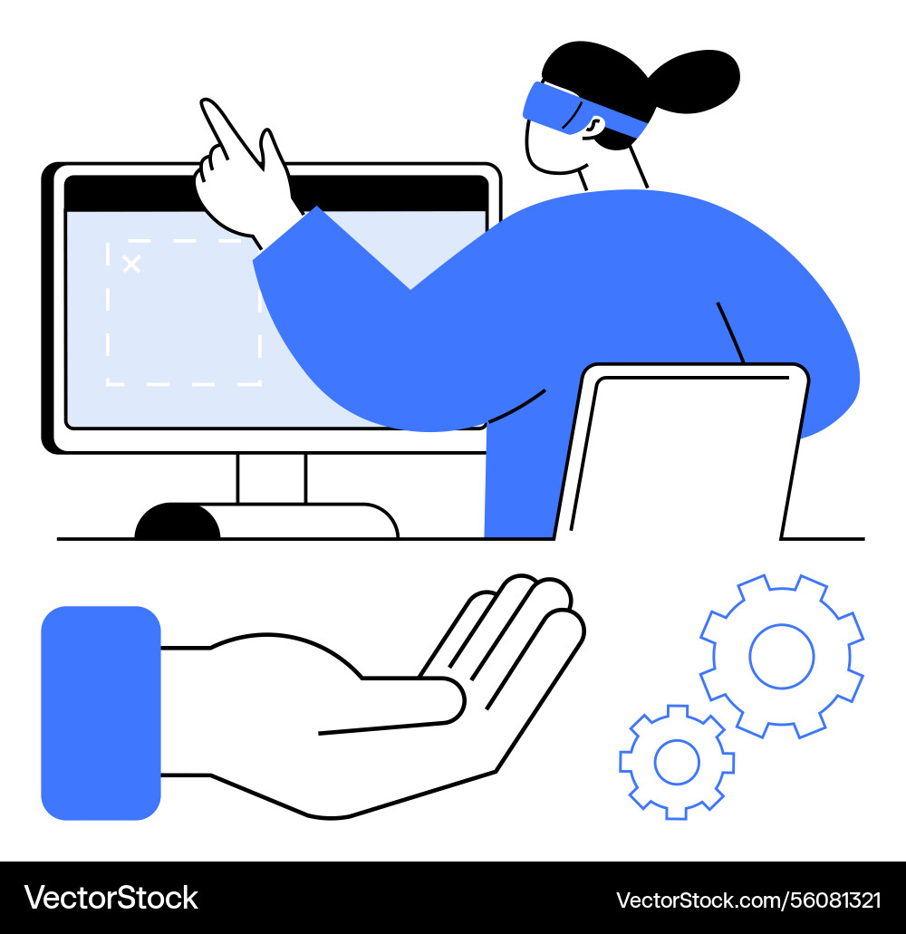 Futuristic interaction showcasing virtual Futuristic interaction showcasing virtual vector image