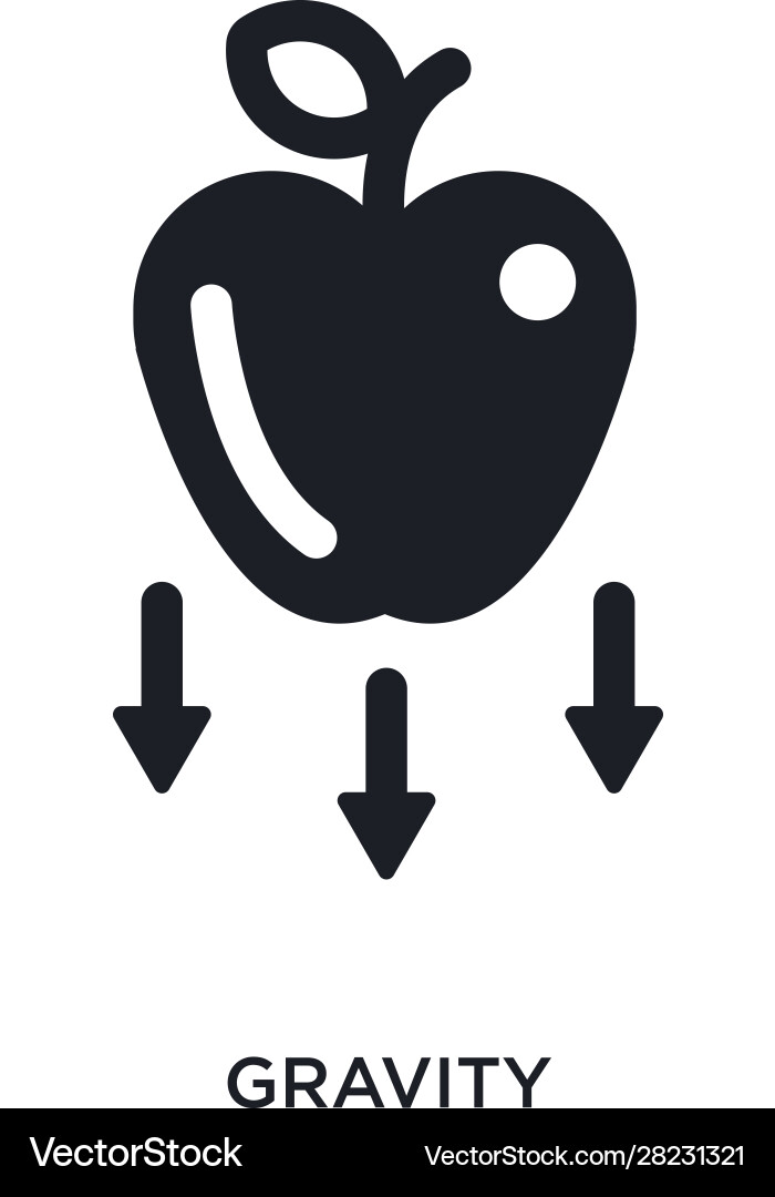 Gravity isolated icon simple element from science vector image