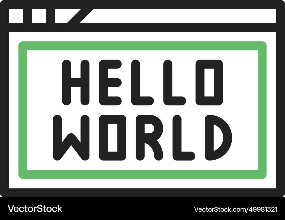 Hello world program icon image Vector Image