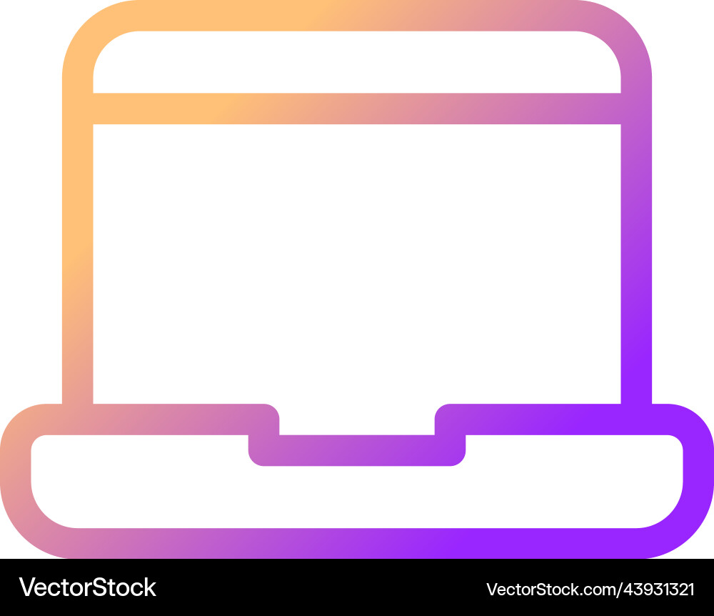 Laptop pixel perfect gradient linear ui icon Laptop pixel perfect gradient linear ui icon vector image