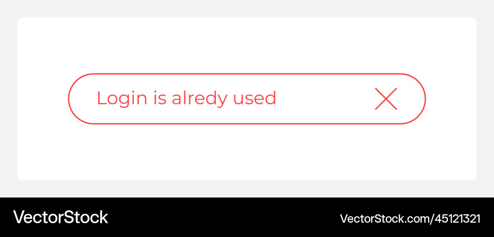 Login already registered ui element template vector image