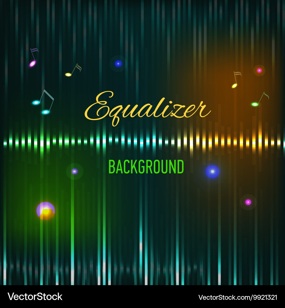 Musical background with key notes and equalizer Musical background with key notes and equalizer vector image