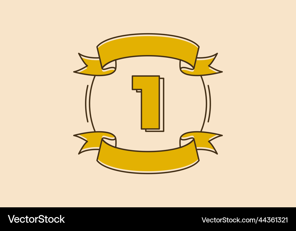 Number 1 in retro frame design Number 1 in retro frame design vector image