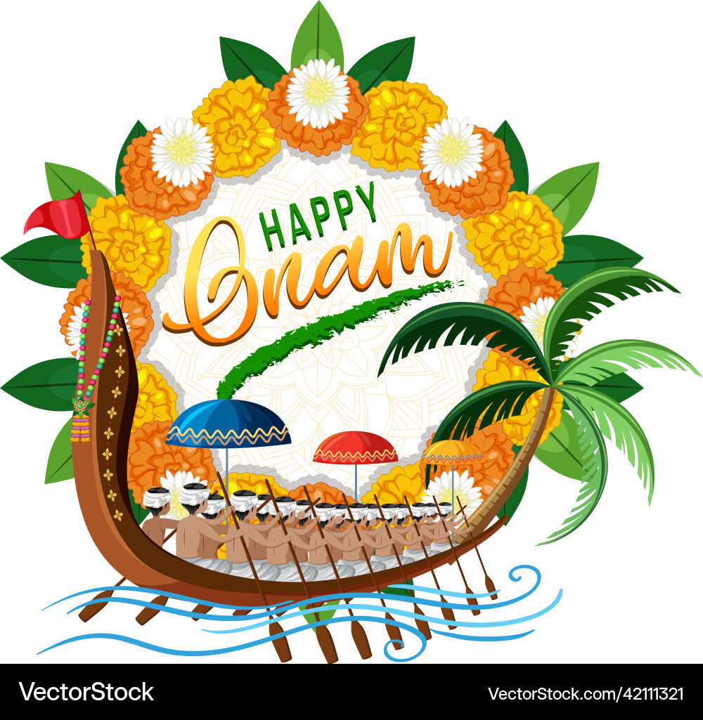 Onam hindu harvest festival poster Onam hindu harvest festival poster vector image