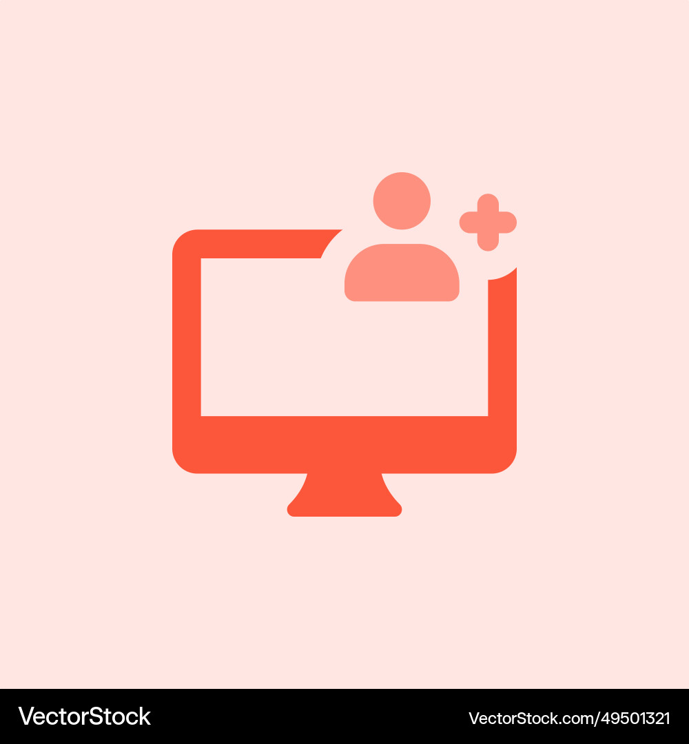 Primary computer in workspace controlled by user Vector Image