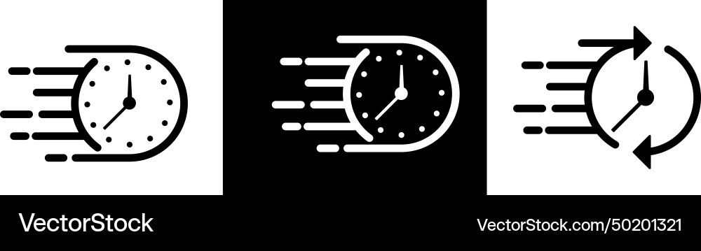 Quick time or deadline icon set in line style Quick time or deadline icon set in line style vector image
