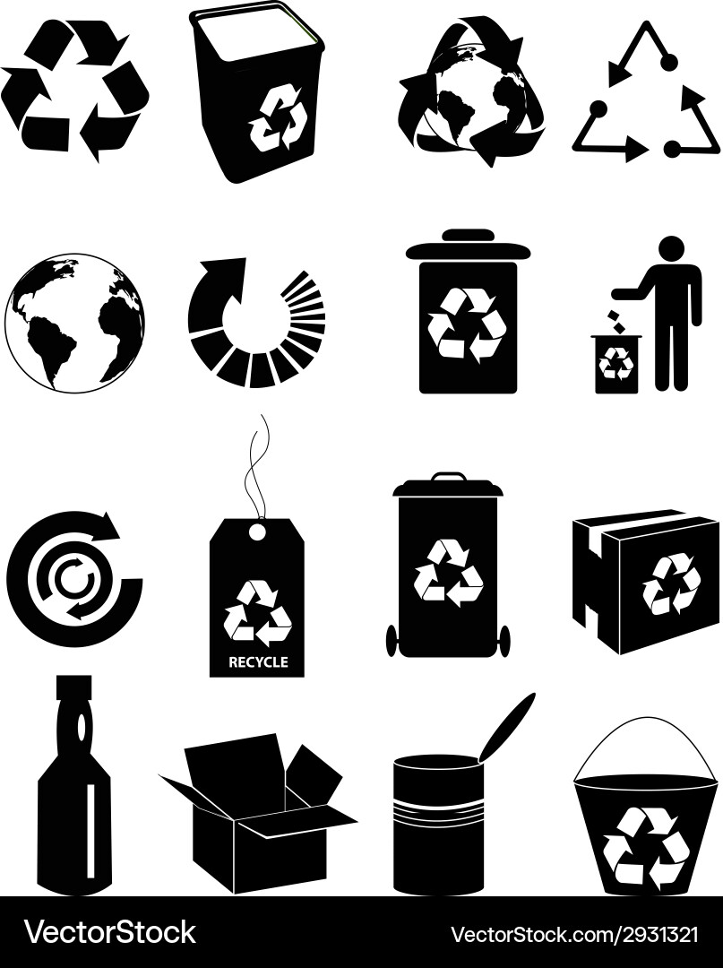 Recycle icons set Royalty Free Vector Image - VectorStock