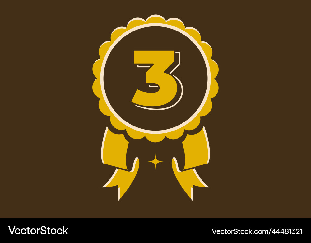 Retro frame with number three Retro frame with number three vector image